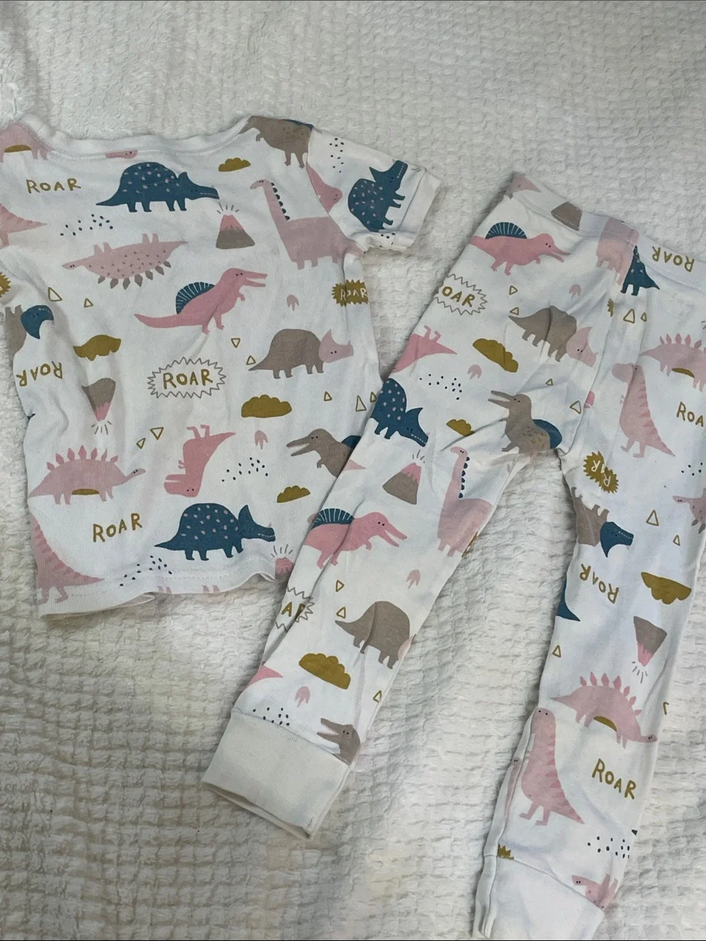 Old Navy Girls' Two-Piece Dinosaur Pajama Sets - Pink & White